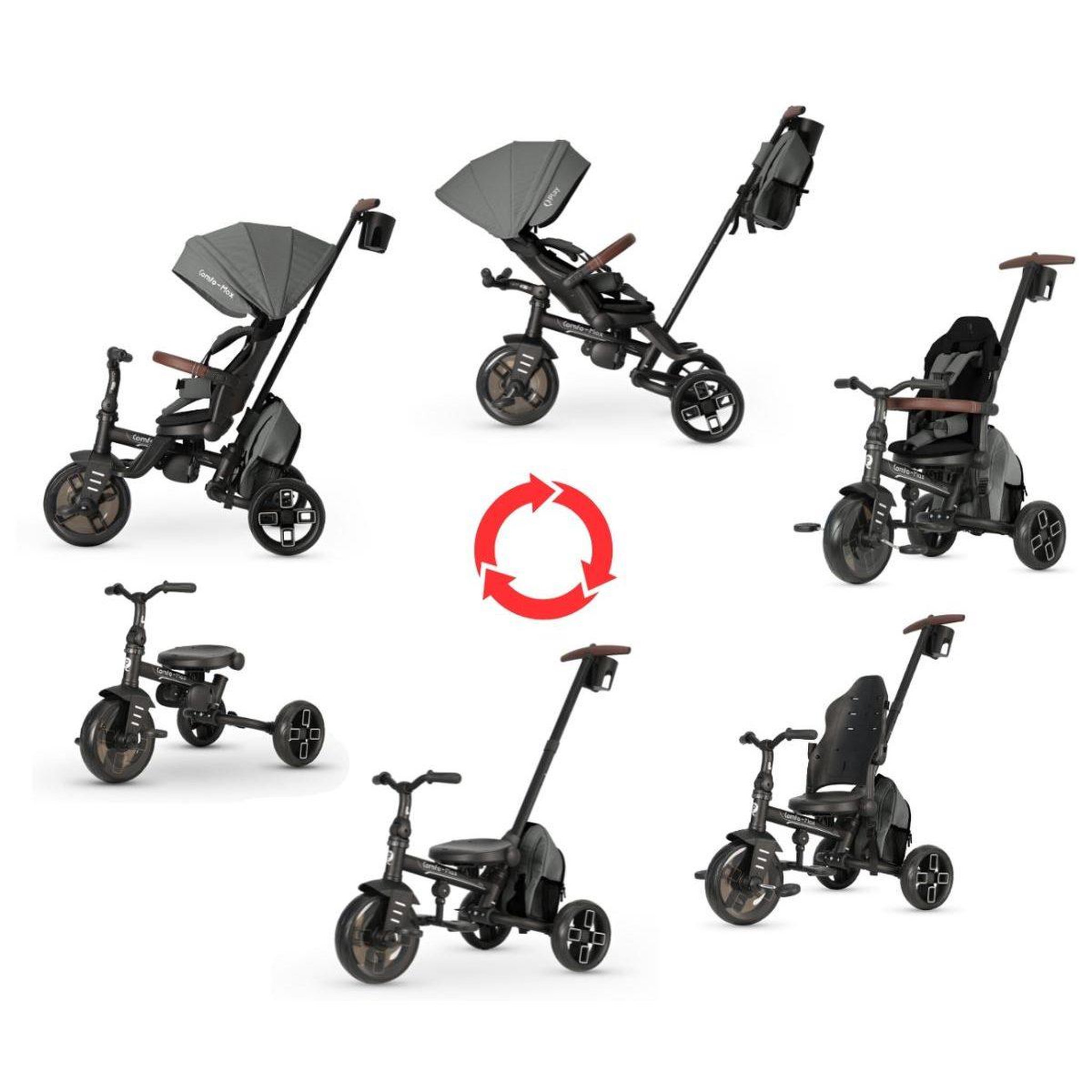 Voir la diapositive 3 : QPLAY Tricycle  comfo max gris