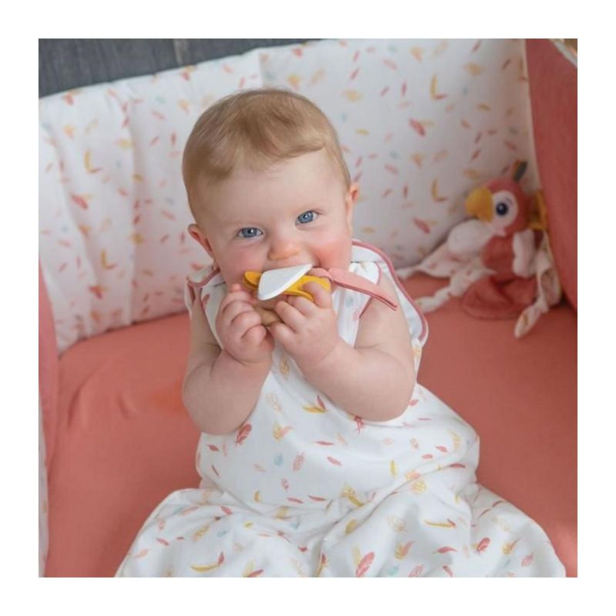 DOMIVA DOMIVA Mobile musical Happy - Arche bois de hetre - Blanc/Corail/Jaune - 40 cm