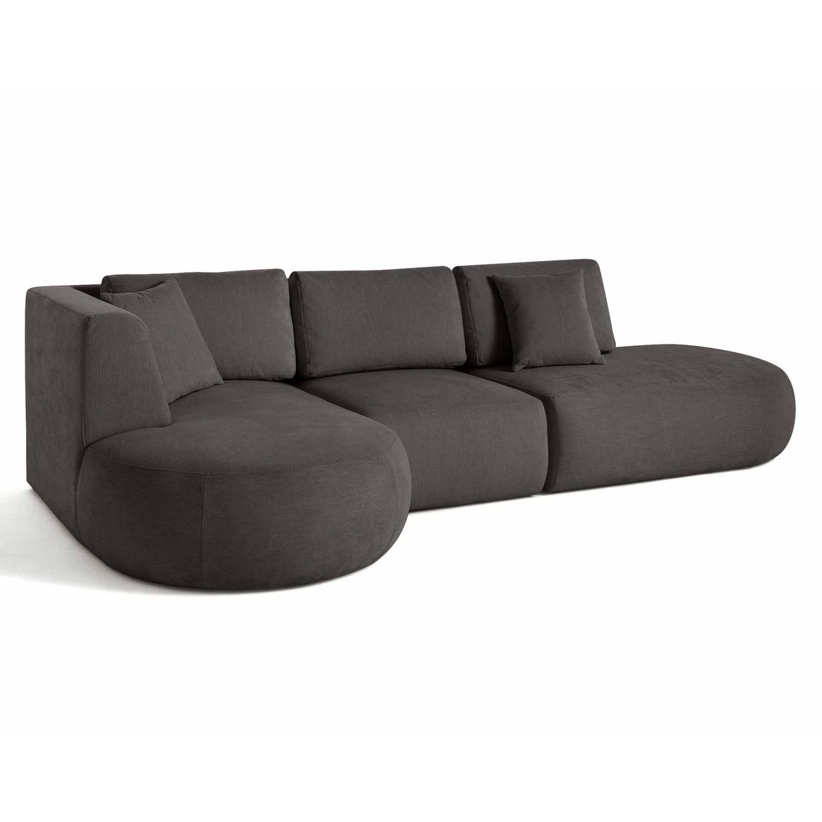 LISA DESIGN Santorini - canapé modulable d'angle gauche - 5 places - en tissu texturé