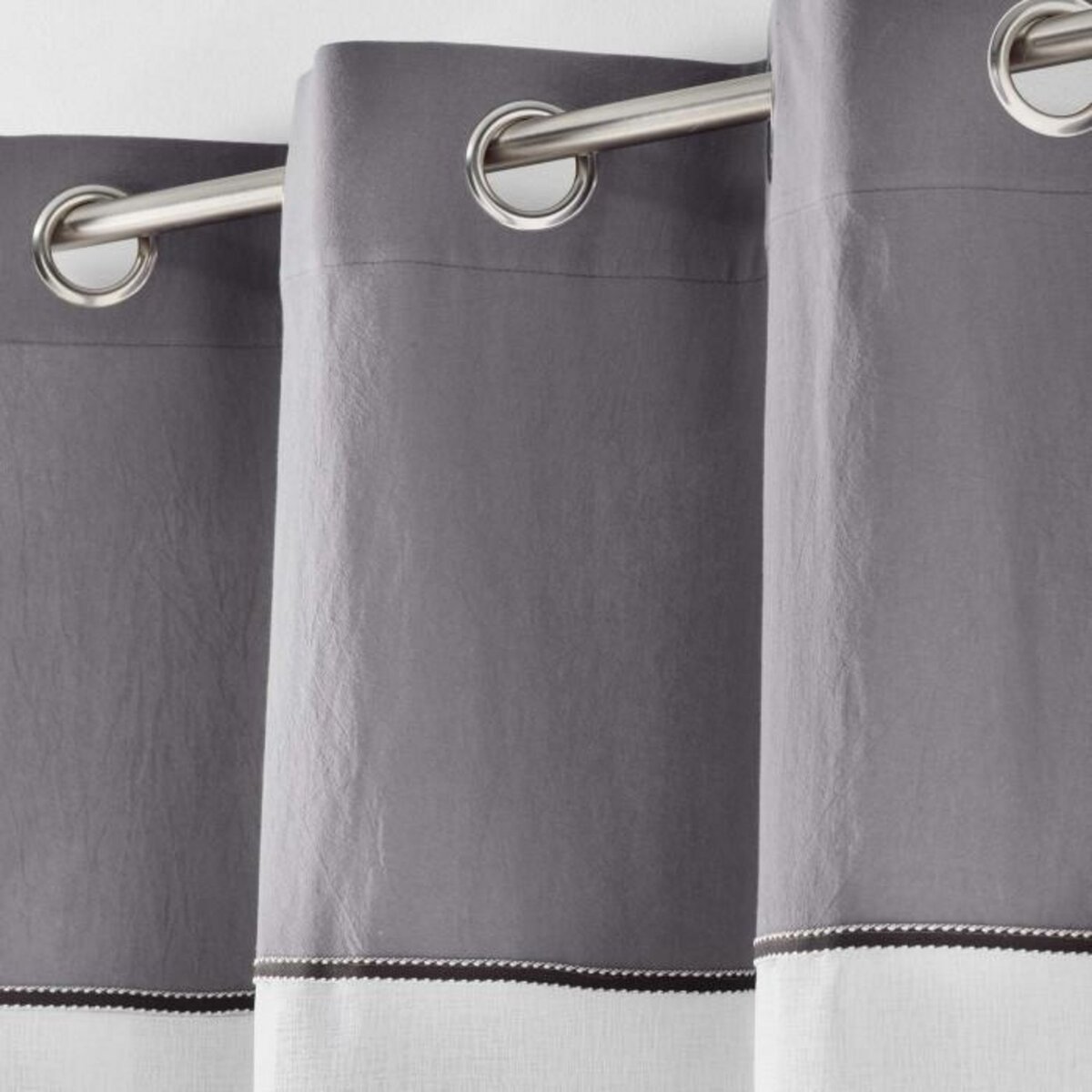 Paris Prix Rideau Voilage à Œillets  Jolibel  137x240cm Gris