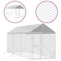 Voir la diapositive 2 : VIDAXL Chenil d'exterieur pour chiens avec toit argente 2x6x2,5 m