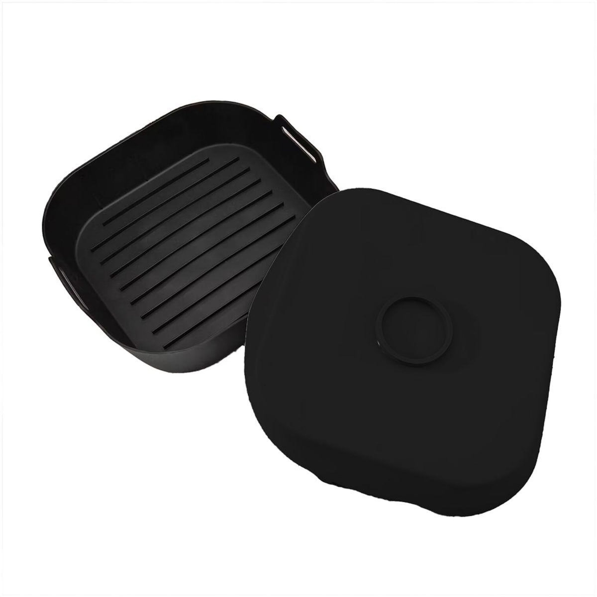 KITCHENCOOK Panier carré en silicone couleur noir