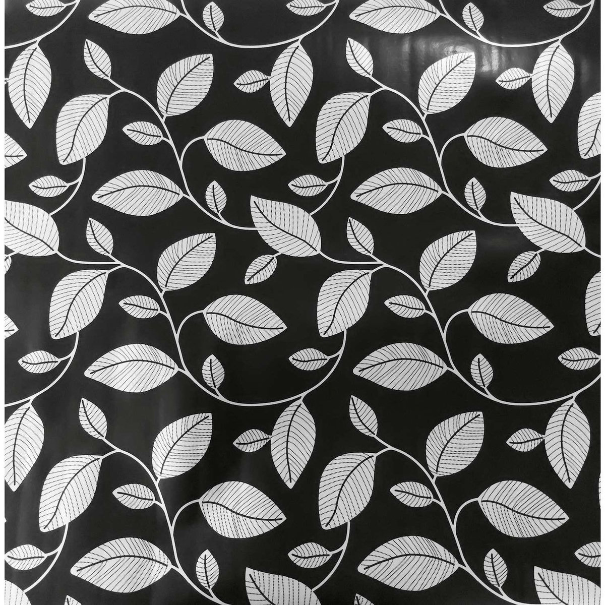 HABITABLE Adhésif décoratif à motifs feuilles - Noir