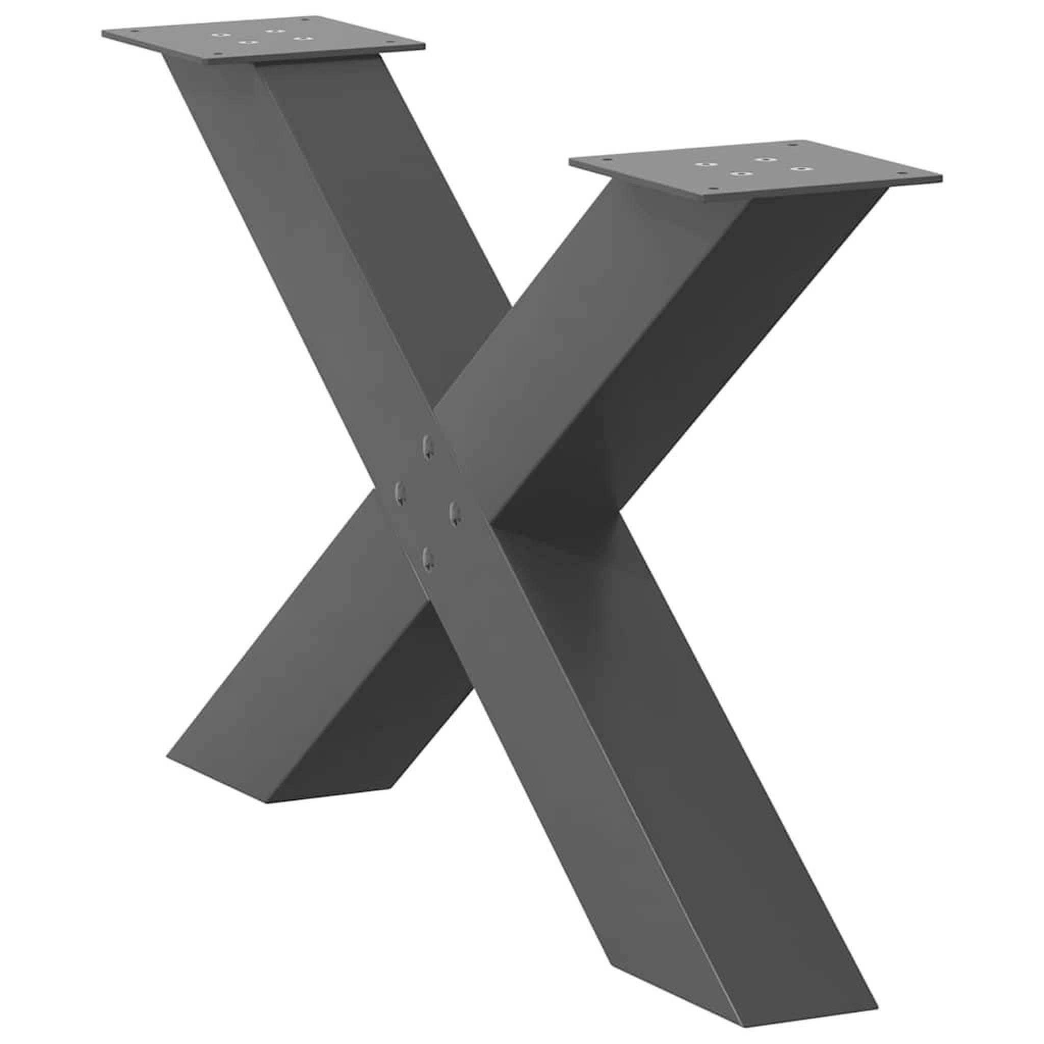Voir la diapositive 4 : VIDAXL Pieds de table basse forme de X 2 pcs anthracite 70x(42-43) cm