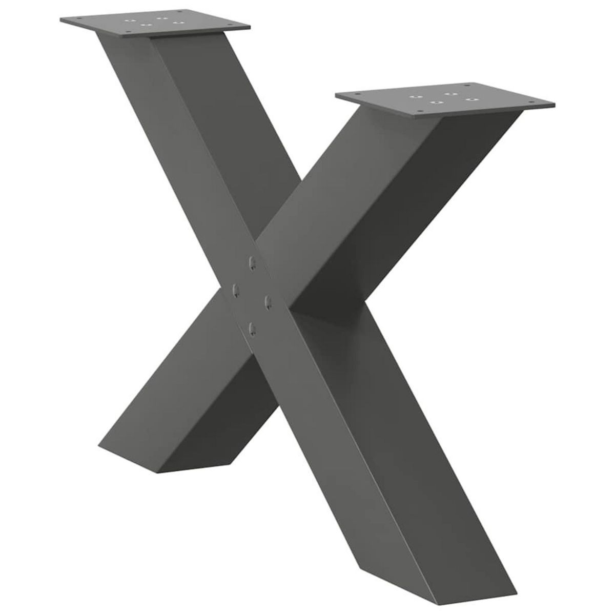 VIDAXL Pieds de table basse forme de X 2 pcs anthracite 70x(42-43) cm