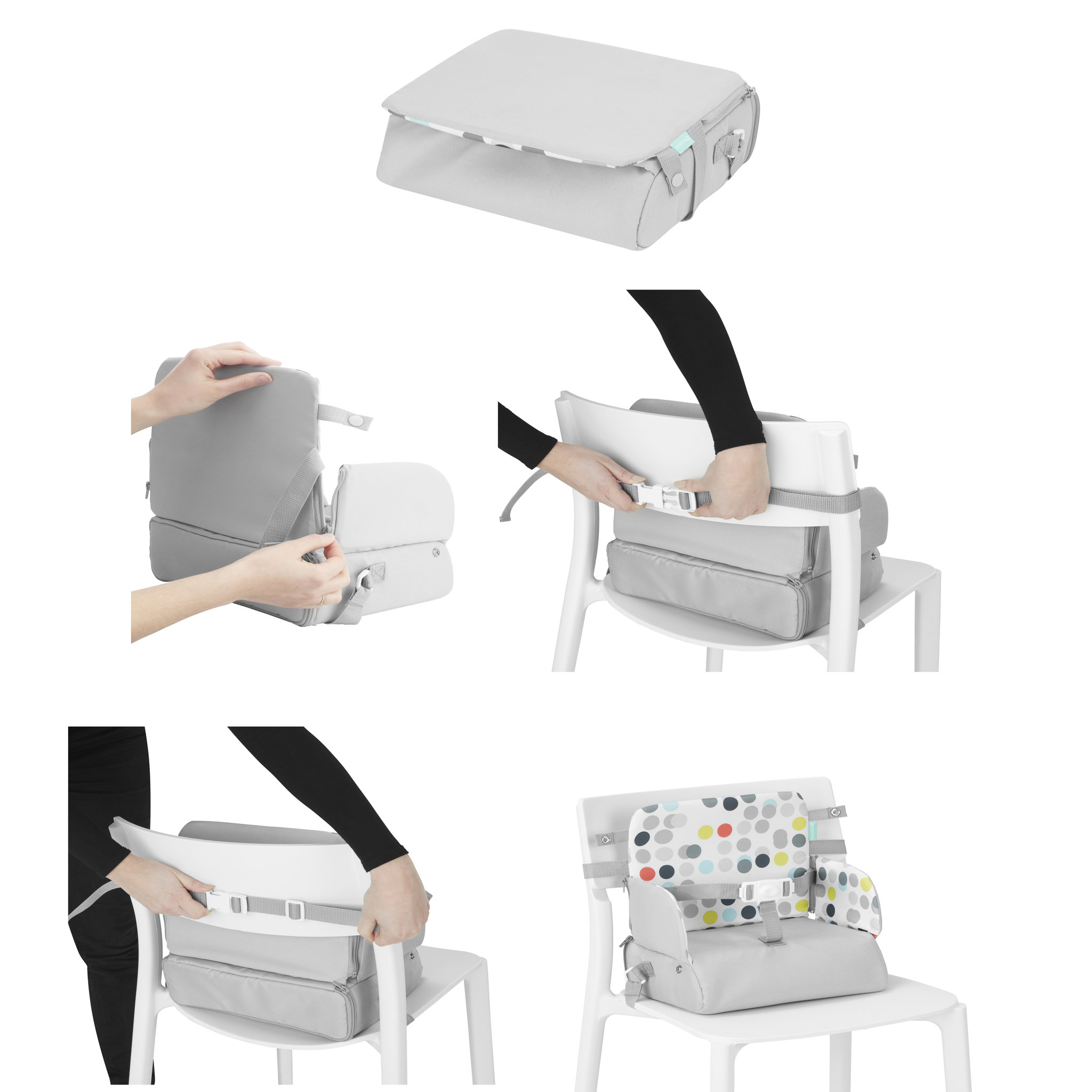 Voir la diapositive 2 : BADABULLE B009407 - Rehausseur de chaise SUNDAY POP - Réhausseur nomade 2en1
