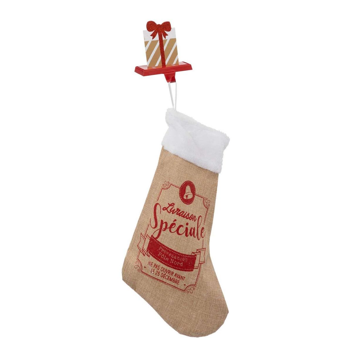 ATMOSPHERA Porte chaussette de Noël Cadeau - Rouge