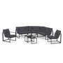 Voir la diapositive 1 : ID MARKET Salon de jardin bas NAIROBI 8 places salon d'angle en acier gris anthracite