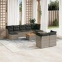 Voir la diapositive 1 : VIDAXL Salon de jardin avec coussins 10 pcs gris resine tressee
