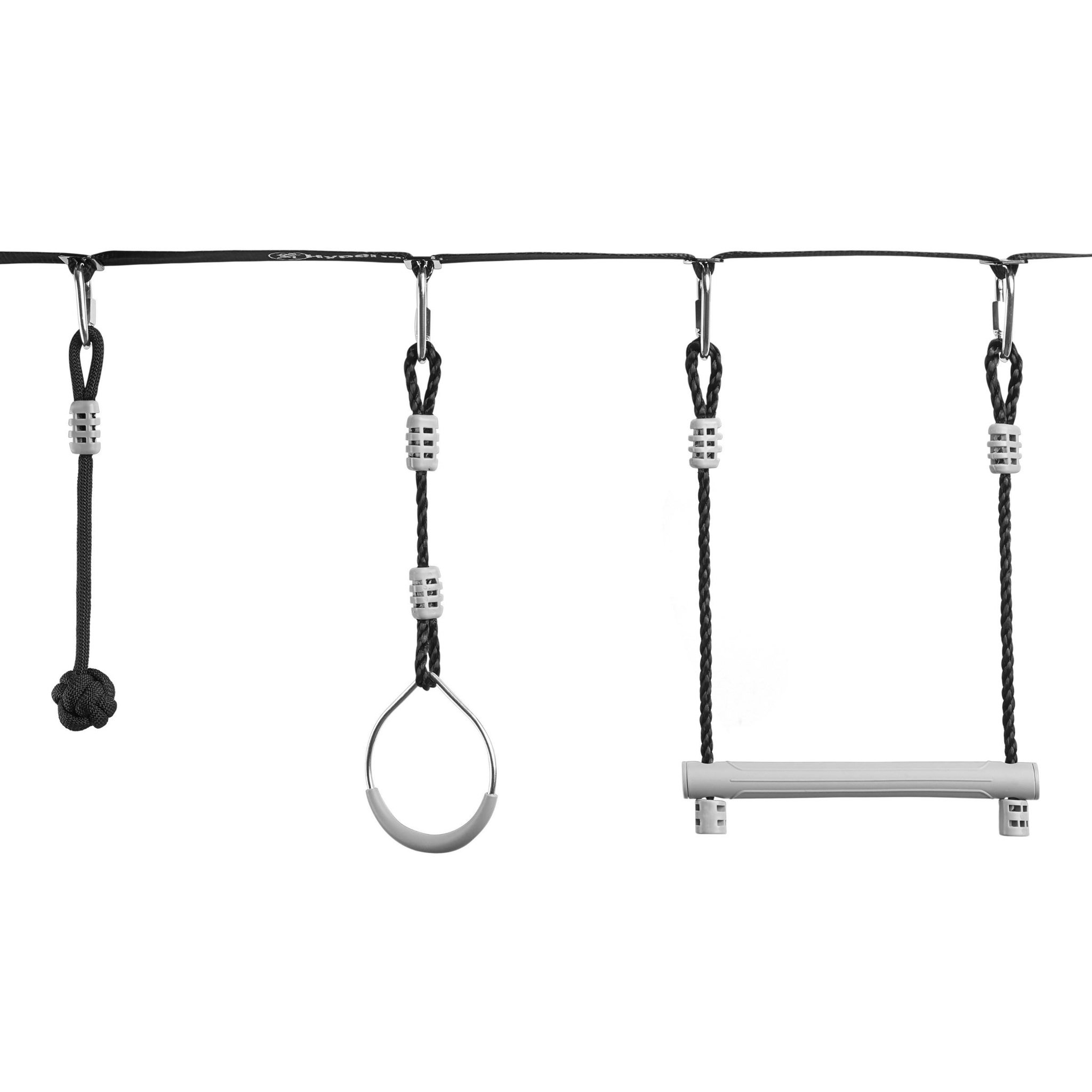 Voir la diapositive 3 : MAMABRUM Parcours D'escalade Enfant Course d'obstacles Ninja pour Enfants - Slackline set, 9 Obstacles