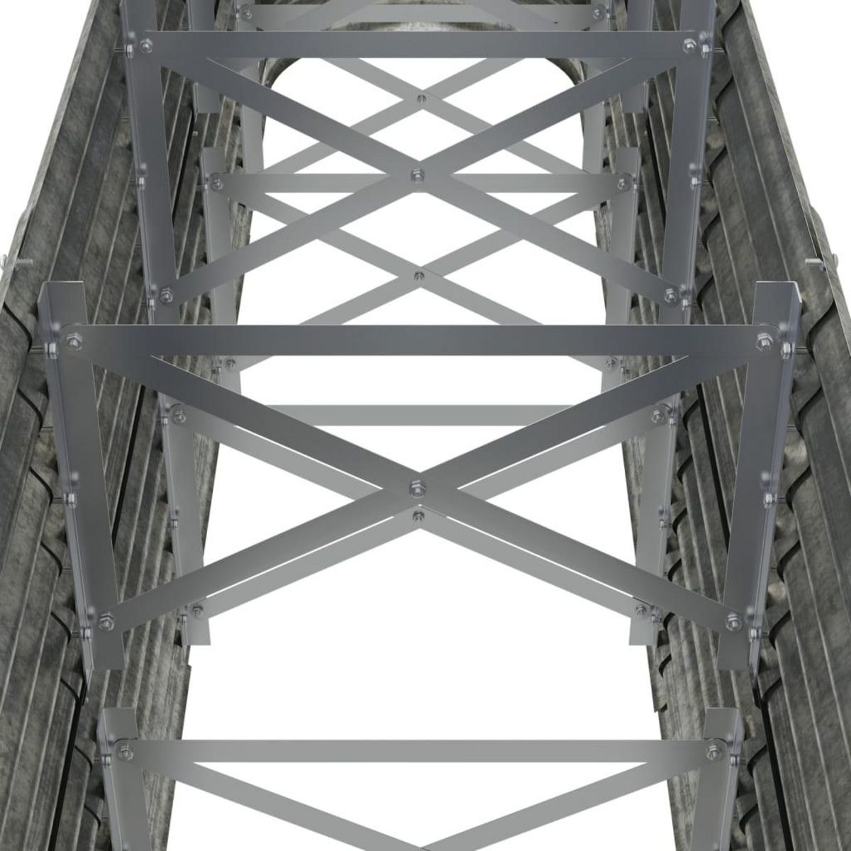 VIDAXL Lit sureleve de jardin Acier enduit de poudre Argente