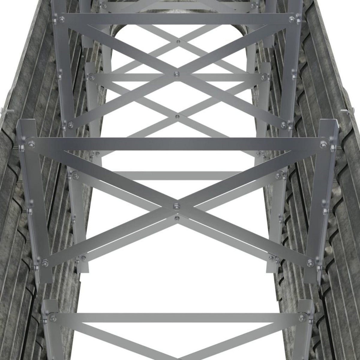 VIDAXL Lit sureleve de jardin Acier enduit de poudre Argente