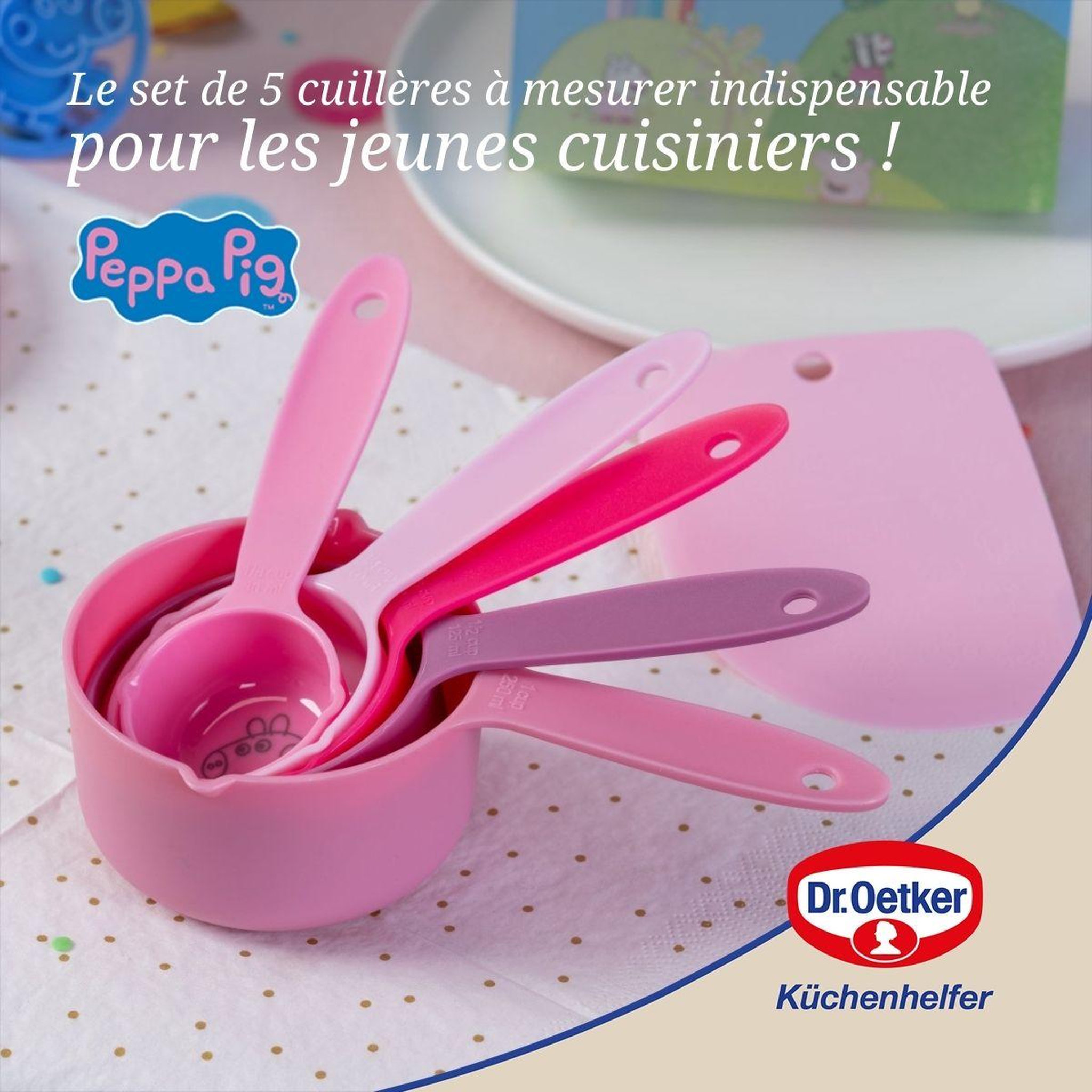 Voir la diapositive 2 : DR.OETKER Set de 5 cuillères à mesurer peppa pig dr. Oetker peppa pig