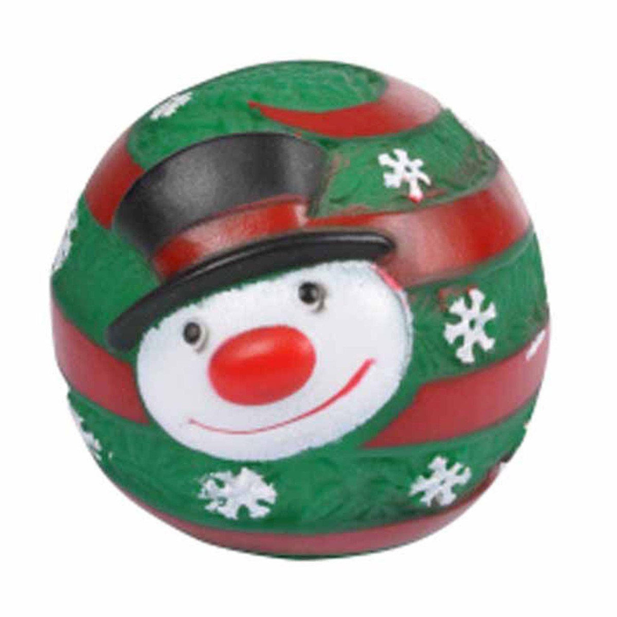 HOMEA Balle pour chien  bonhomme de neige  9cm vert