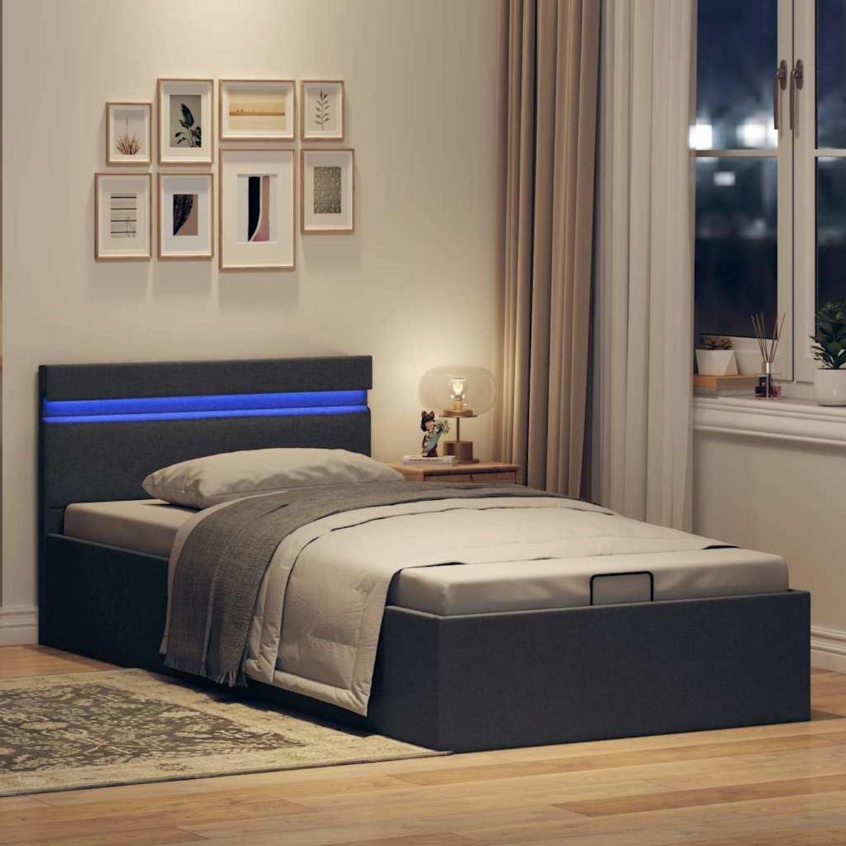 VIDAXL Cadre de lit a rangement hydraulique sans matelas 100x200 cm