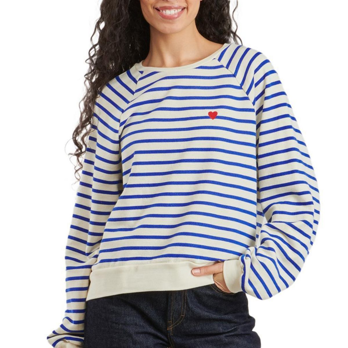 Pieces Sweat Marinière /Beige Femme Pieces Greta