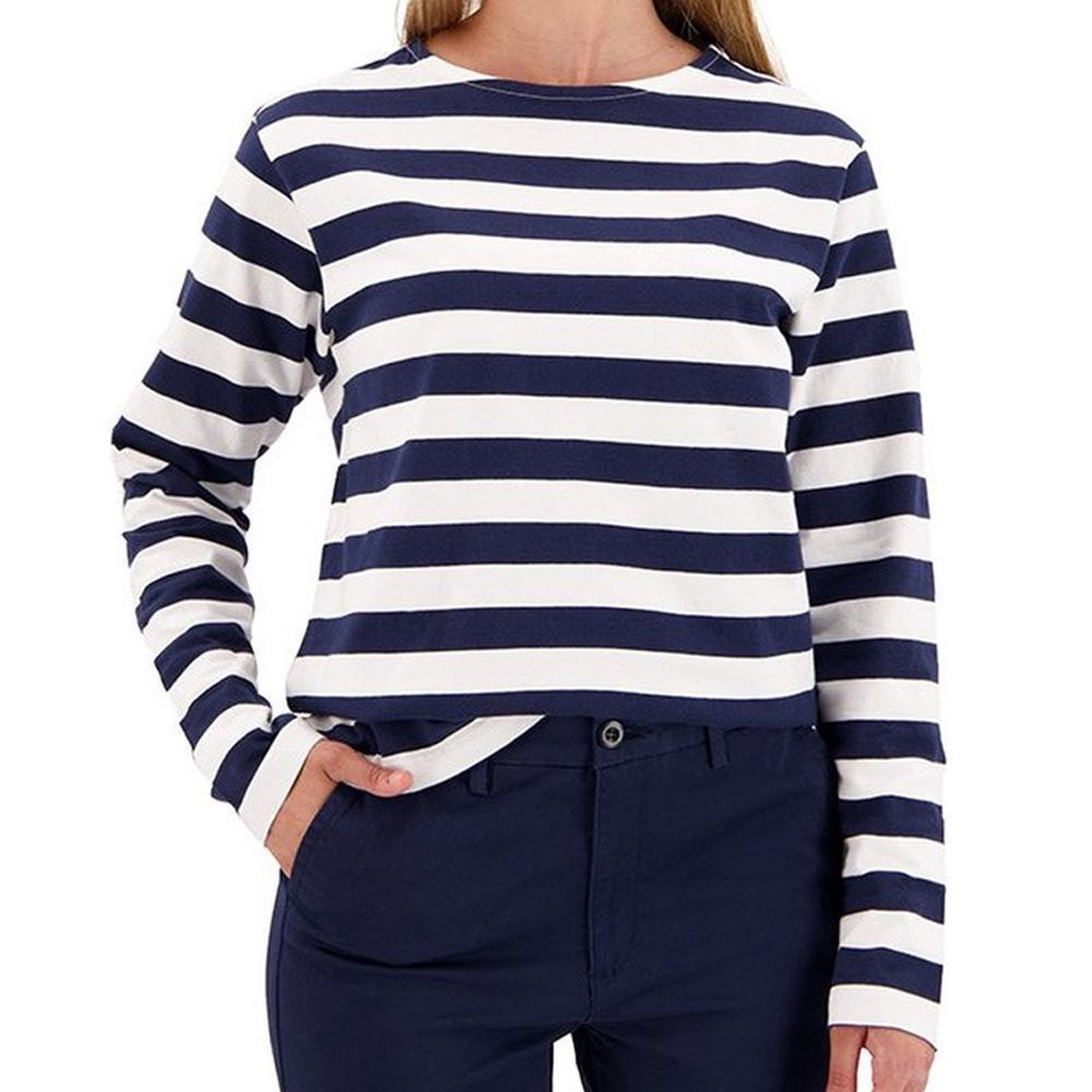 DOCKERS T shirt Manches Longues Blanc/ Femme Dockers Boatneck. Coloris disponibles : Bleu