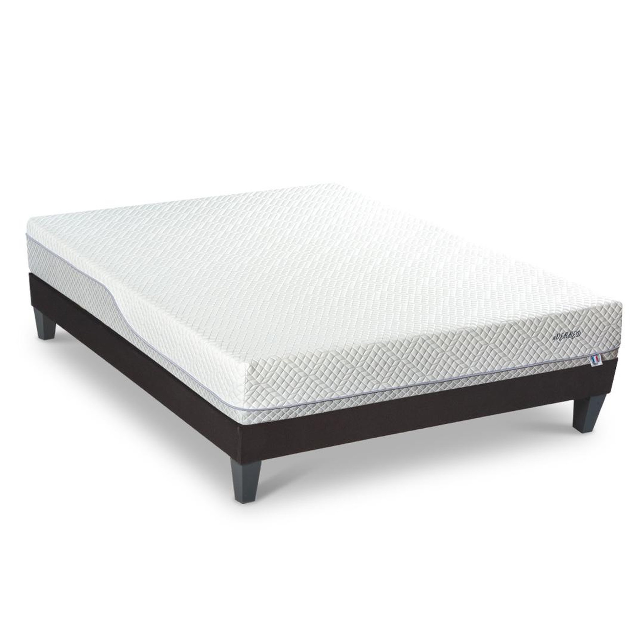 BELLECOUR BELLECOUR LITERIE | Ensemble EVERBED | Matelas Mémoire de forme + Sommier Bois. Coloris disponibles : Blanc