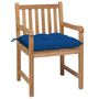 Voir la diapositive 2 : VIDAXL Chaises de jardin lot de 2 et coussins bleu Bois de teck massif
