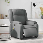VIDAXL Fauteuil de massage inclinable electrique gris similicuir