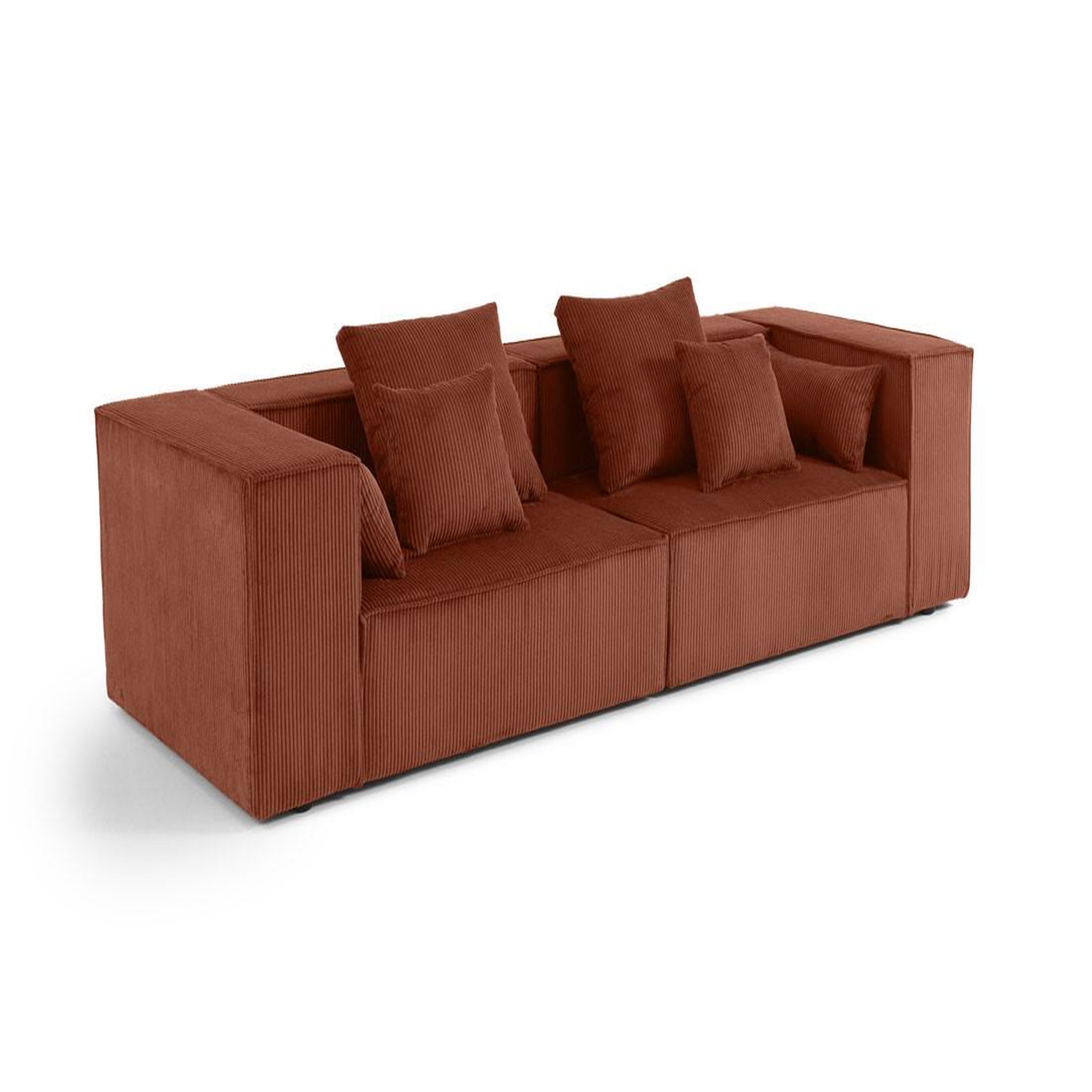 Voir la diapositive 2 : BEST MOBILIER Colombine - canapé modulable droit - 2 places - en velours côtelé
