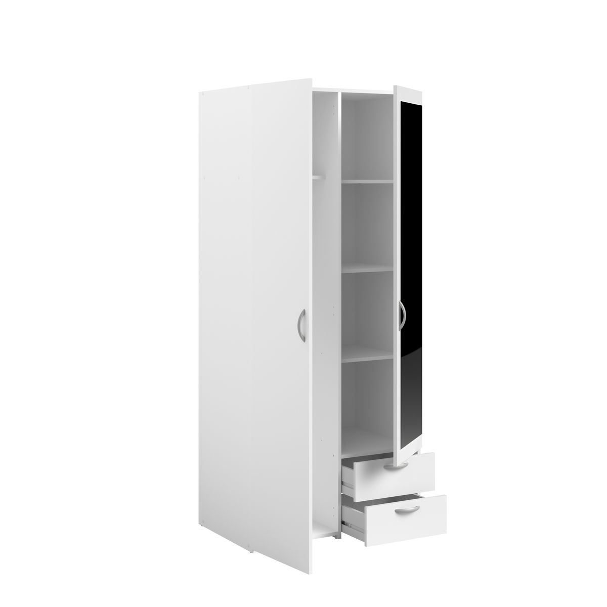 Armoire 2 portes L81cm 1 miroir DAISY