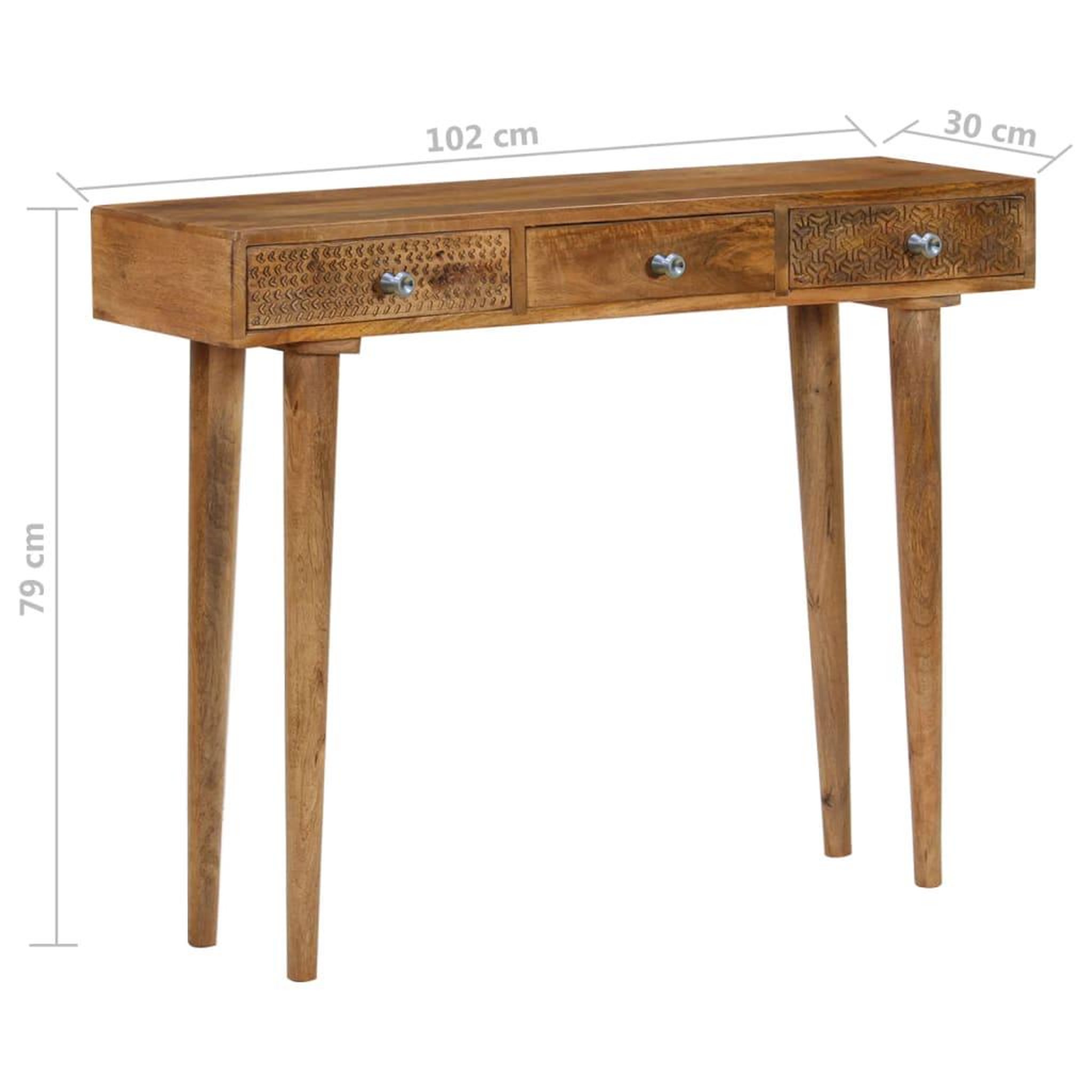 Voir la diapositive 6 : VIDAXL Table console bois de manguier massif 102x30x79 cm