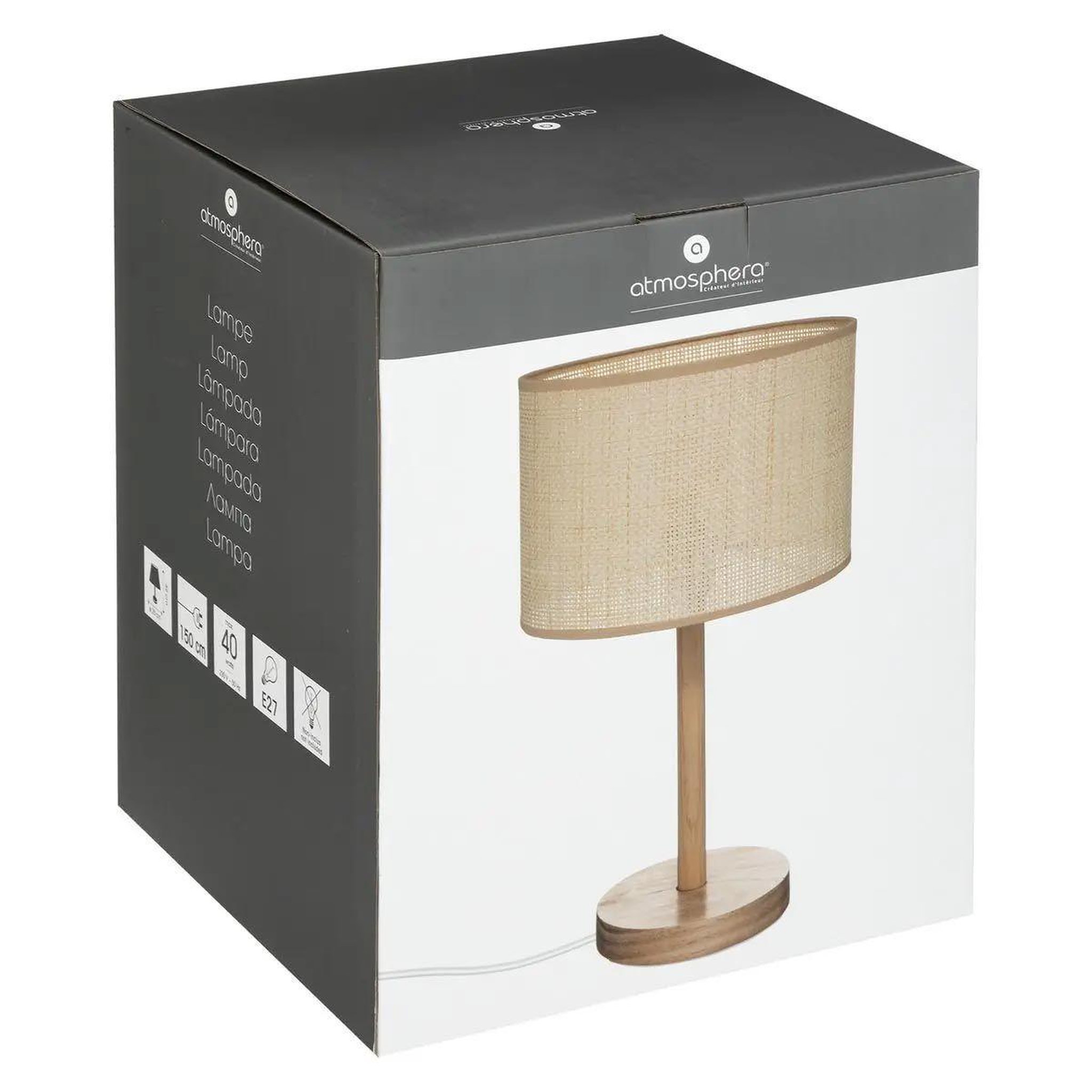 Voir la diapositive 4 : ATMOSPHERA Lampe à poser design  della  42cm beige