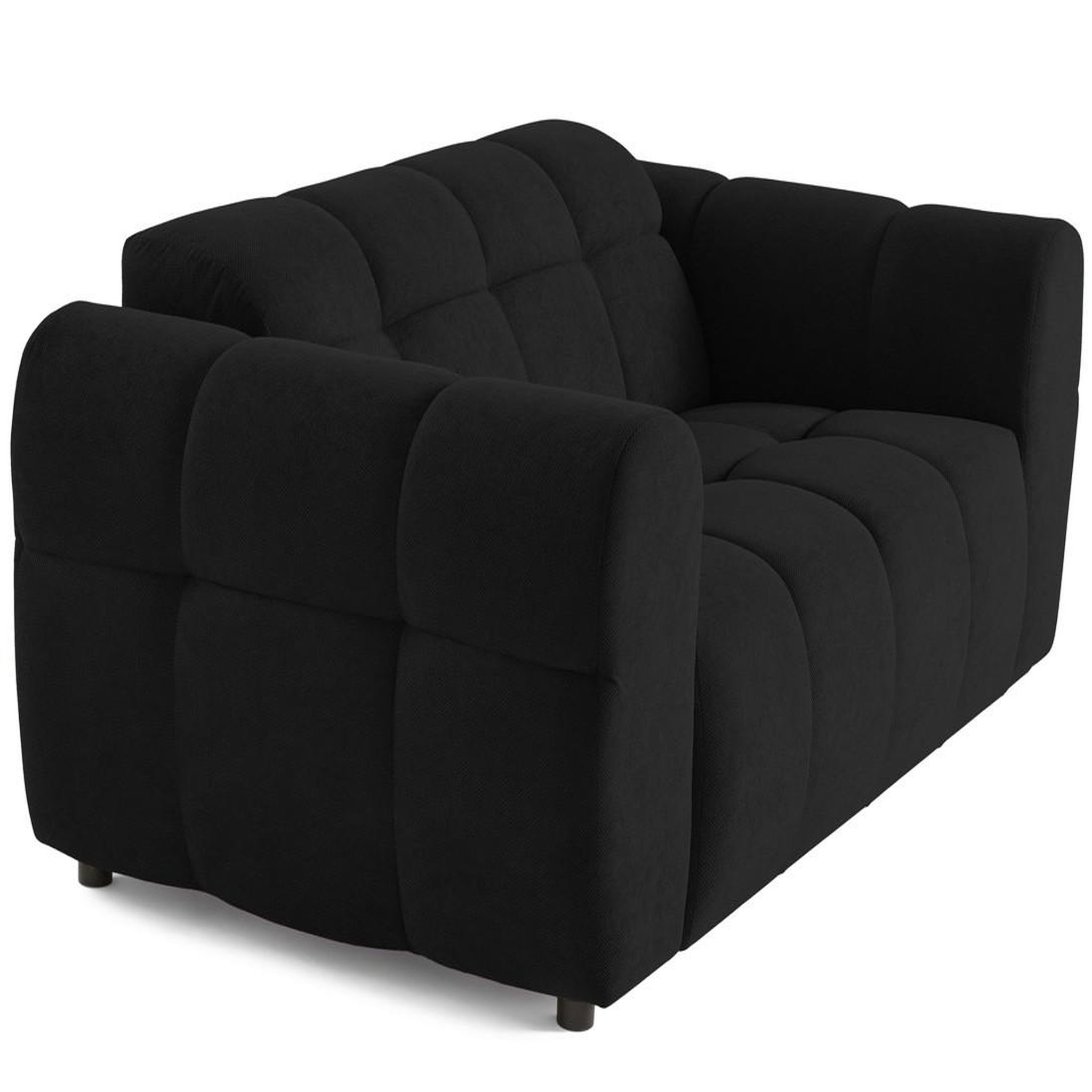 Voir la diapositive 2 : BEST MOBILIER Ray - canapé droit 2 places en tissu texturé