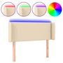 Voir la diapositive 2 : VIDAXL Tete de lit a LED Creme 93x16x78/88 cm Tissu