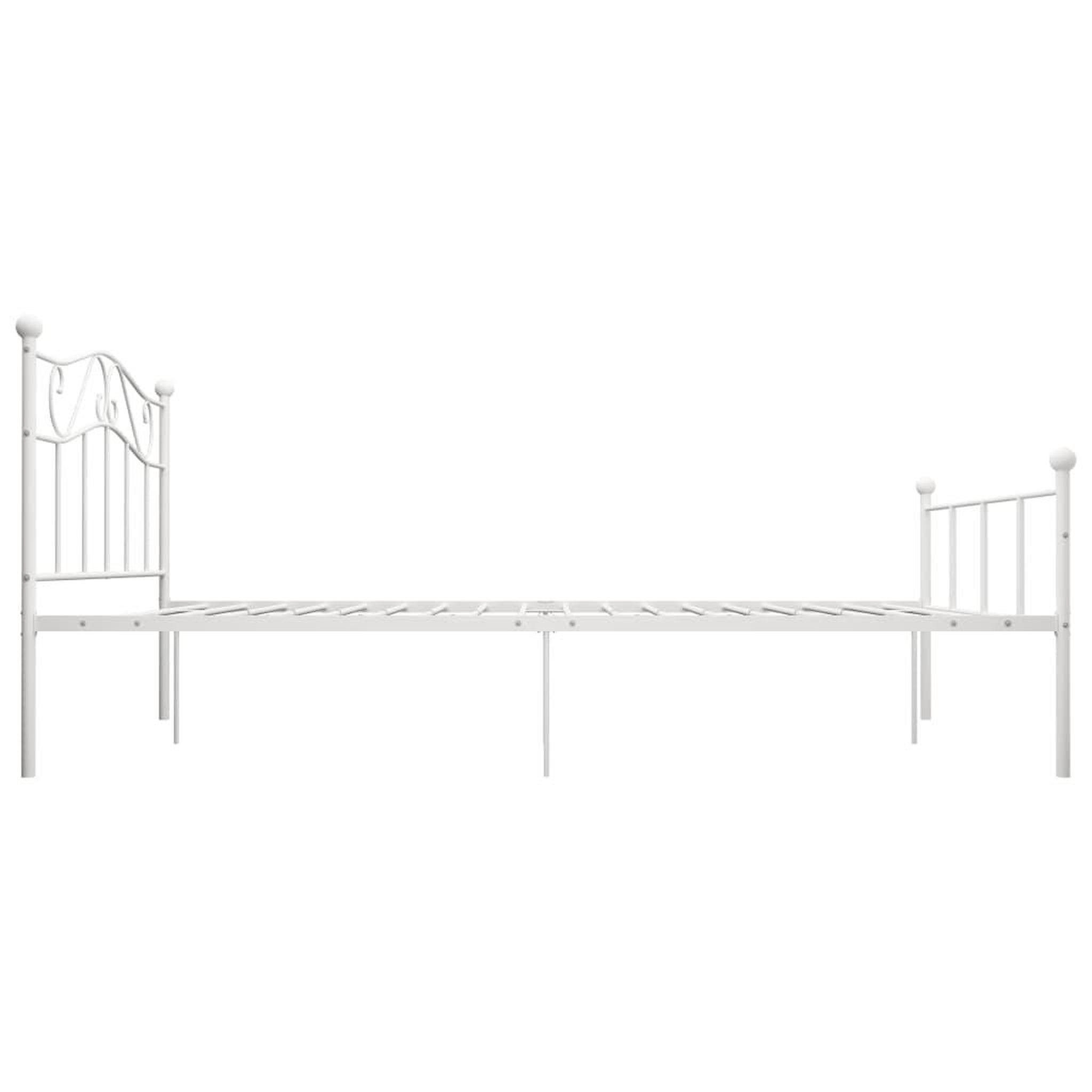 Voir la diapositive 4 : VIDAXL Cadre de lit Blanc Metal 120 x 200 cm