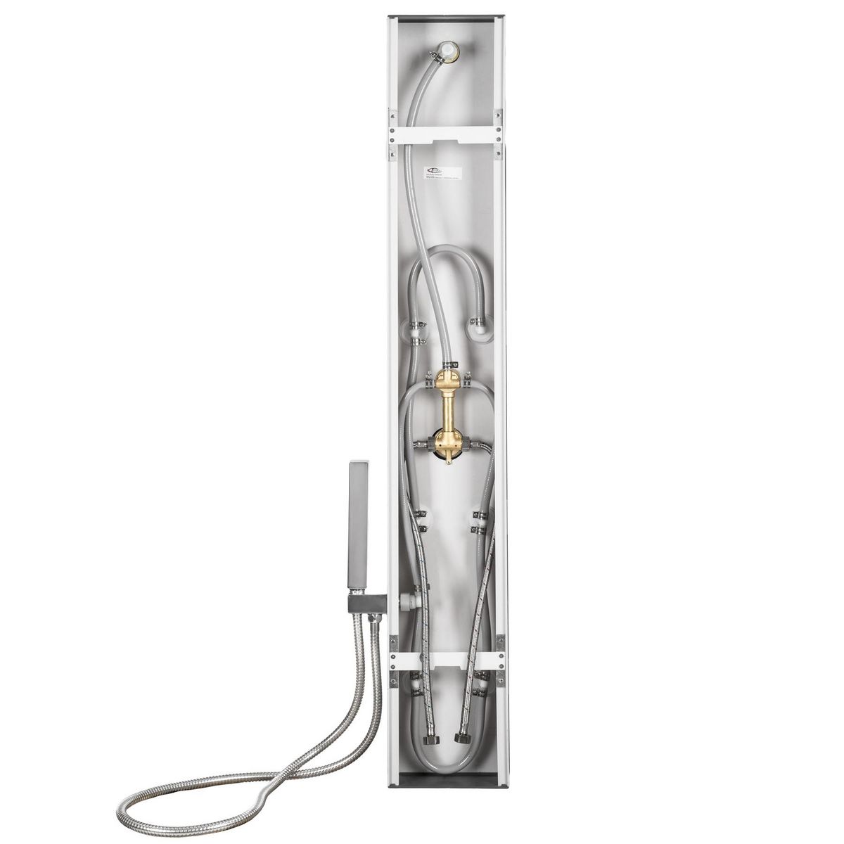 tectake Colonne de douche panneau de douche en plastique et verre trempé noir