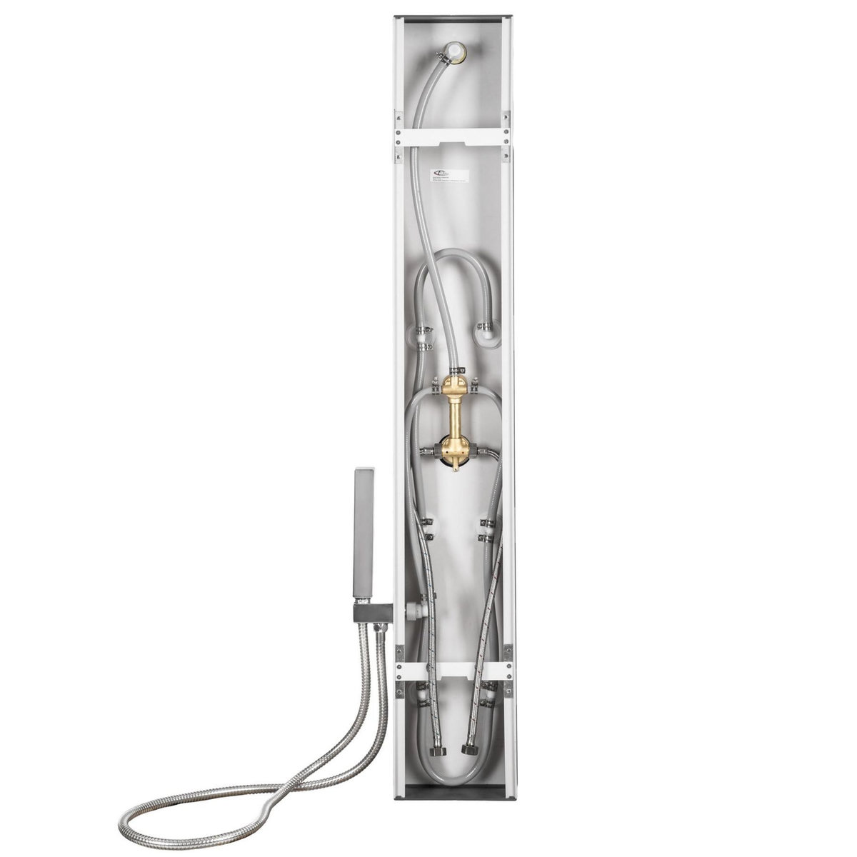 tectake Colonne de douche panneau de douche en plastique et verre trempé noir