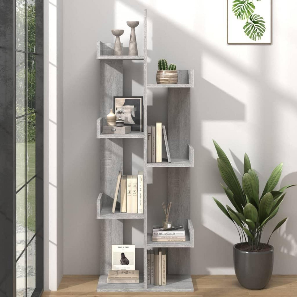 VIDAXL Bibliotheque 48x25,5x140 cm Sonoma gris Bois d'ingenierie