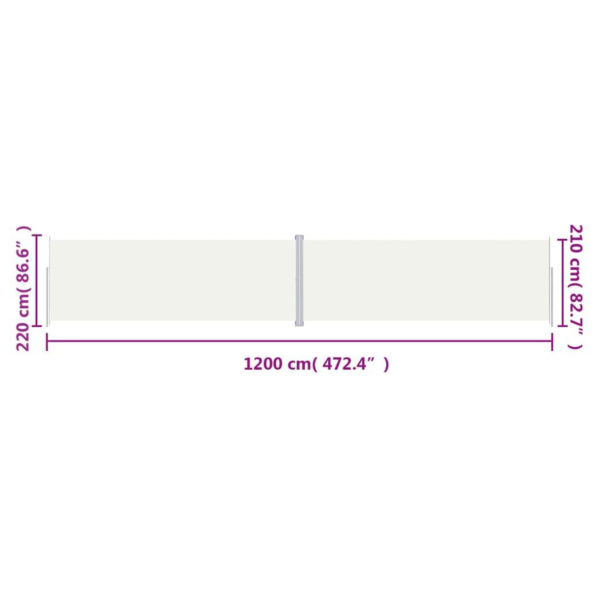 Voir la diapositive 6 : VIDAXL Auvent lateral retractable Creme 220x1200 cm