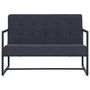 Voir la diapositive 3 : VIDAXL Sofa a 2 places avec accoudoirs Gris fonce Acier et tissu