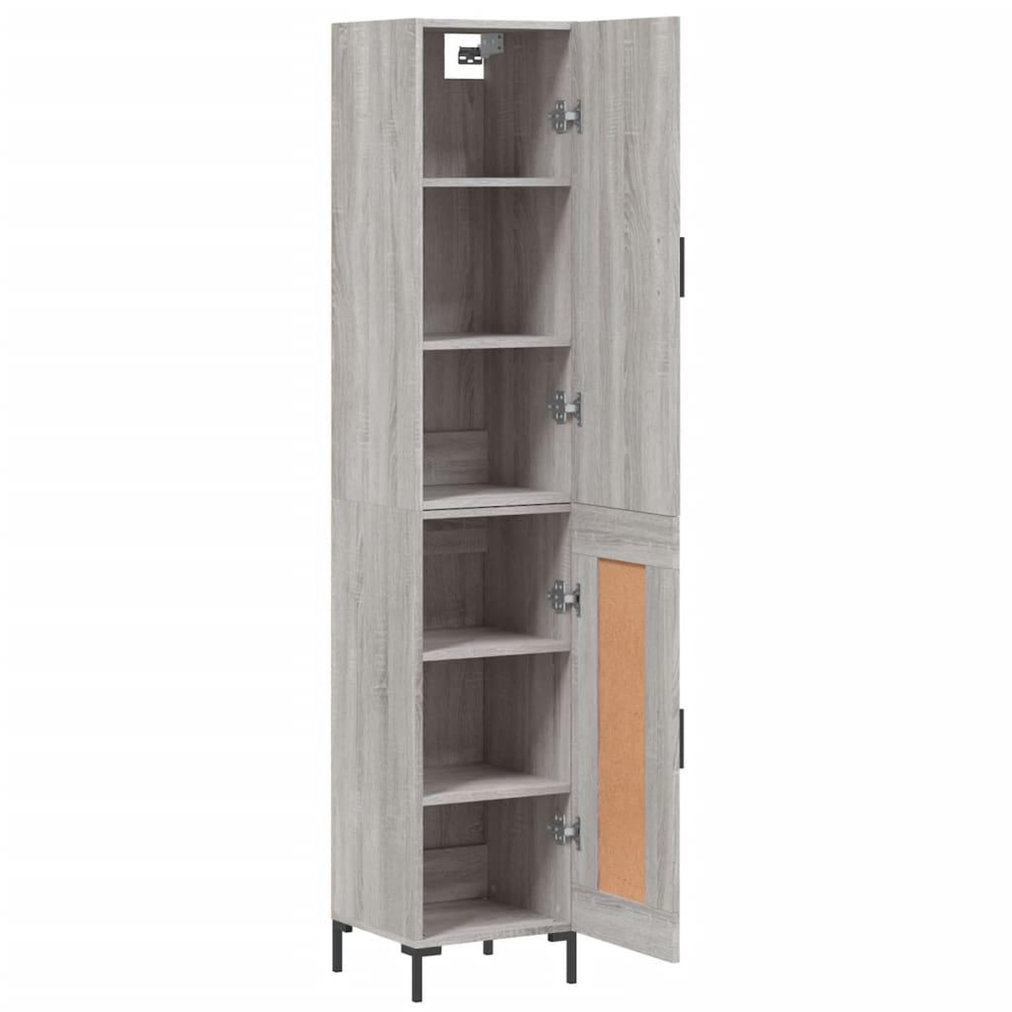 Voir la diapositive 4 : VIDAXL Buffet haut Sonoma gris 34,5x34x180 cm Bois d'ingenierie
