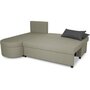 Voir la diapositive 4 : MARKET24 Canapé d'angle convertible réversible 3 places JEN - Tissu Gris - Style contemporain - L196 x H88 x P159 cm