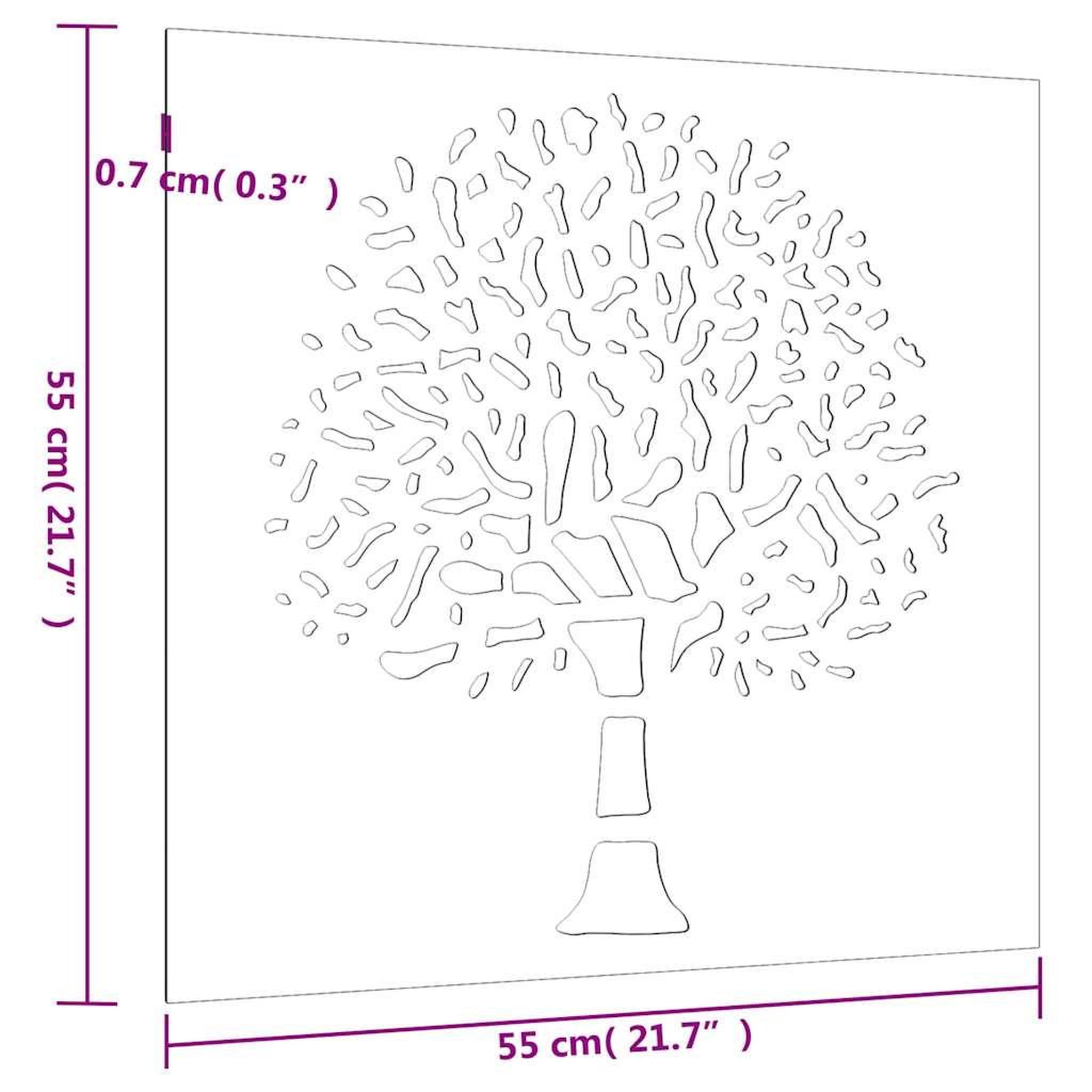 Voir la diapositive 6 : VIDAXL Decoration murale jardin 55x55 cm acier corten design d'arbre