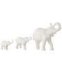 Voir la diapositive 2 : Paris Prix Statuette 3 Éléphants en Rang  Burl  38cm Blanc