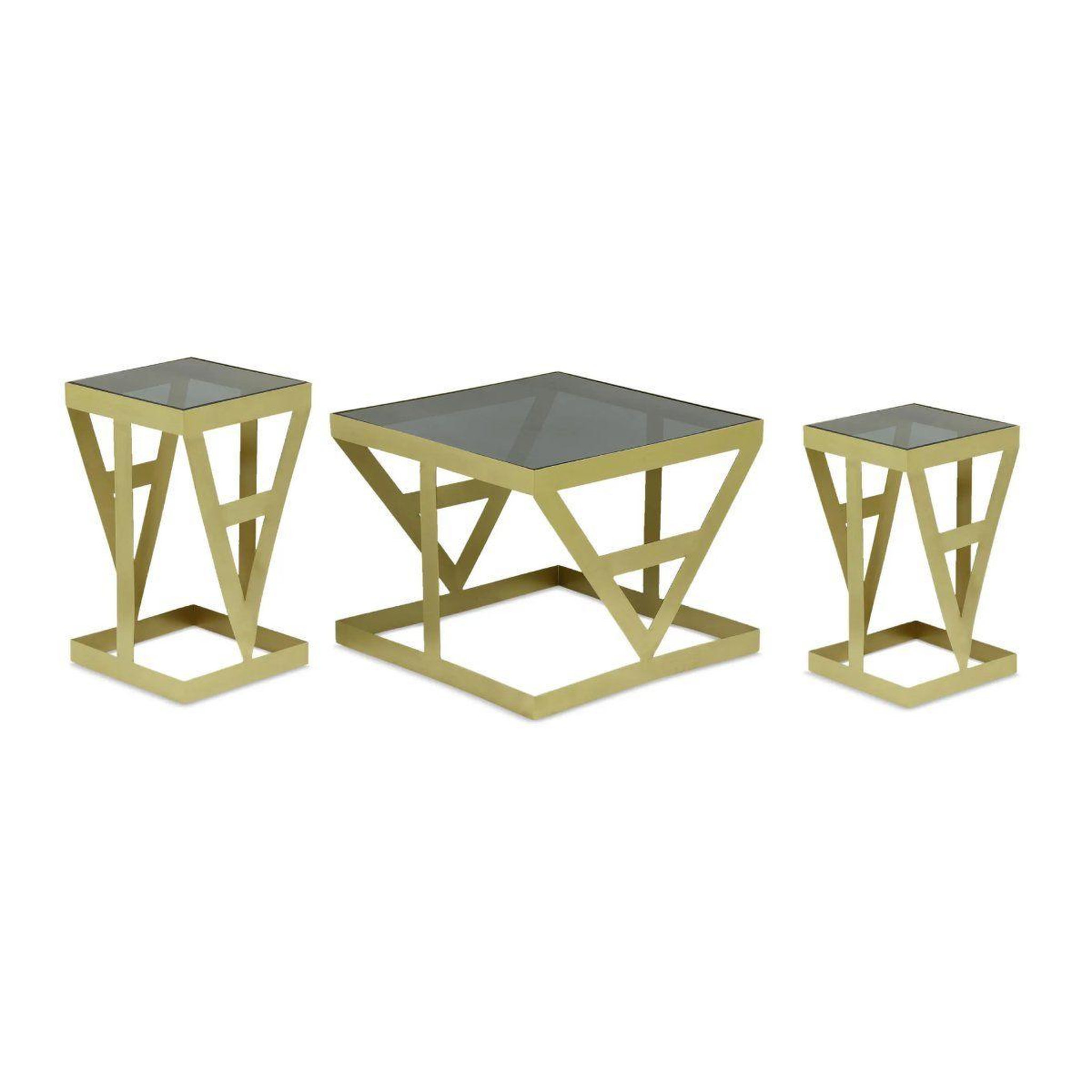 Paris Prix Lot de 3 tables d'appoint  zelys  63cm or