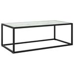 VIDAXL Table basse Noir avec verre marbre blanc 100x50x35 cm