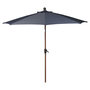 Voir la diapositive 1 : GARDENSTAR Parasol déporté avec manivelle - Effet bois - D2,7m - Bleu