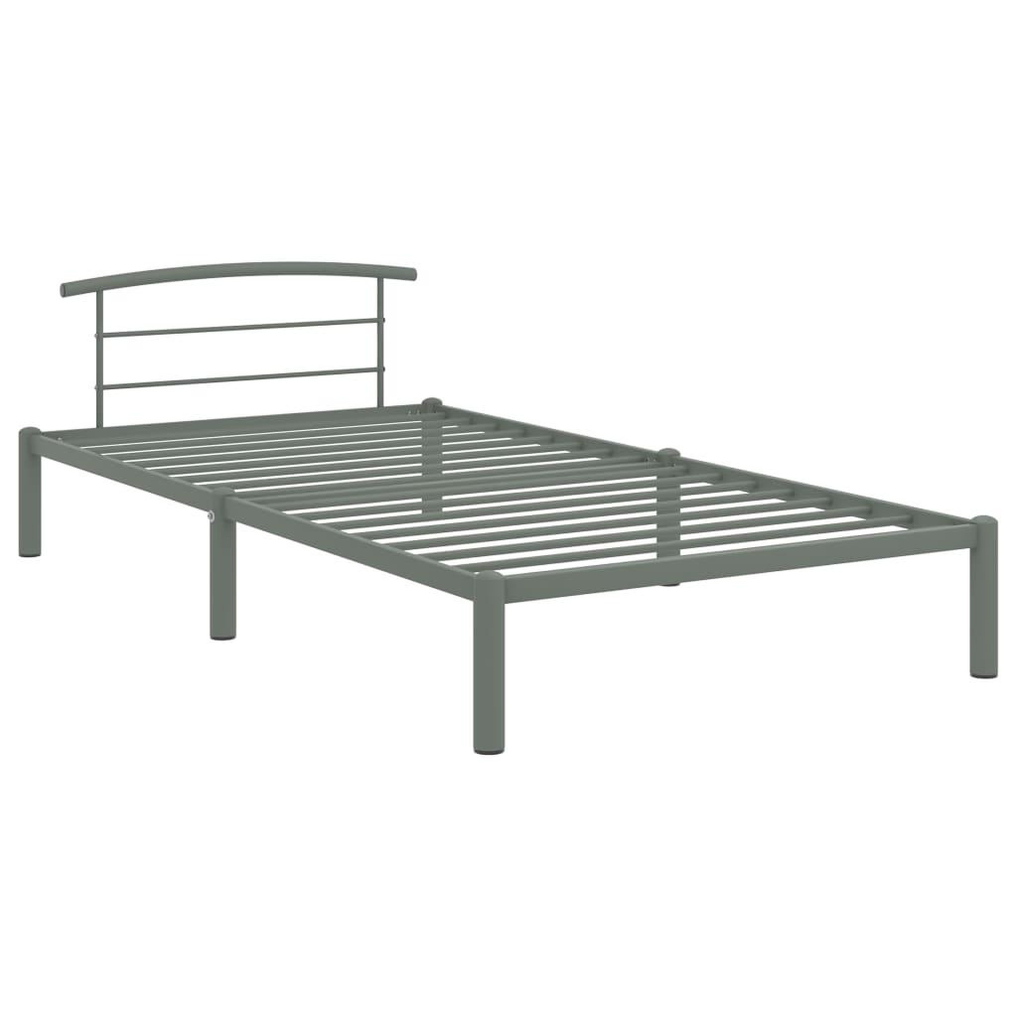 Voir la diapositive 2 : VIDAXL Cadre de lit Gris Metal 100 x 200 cm