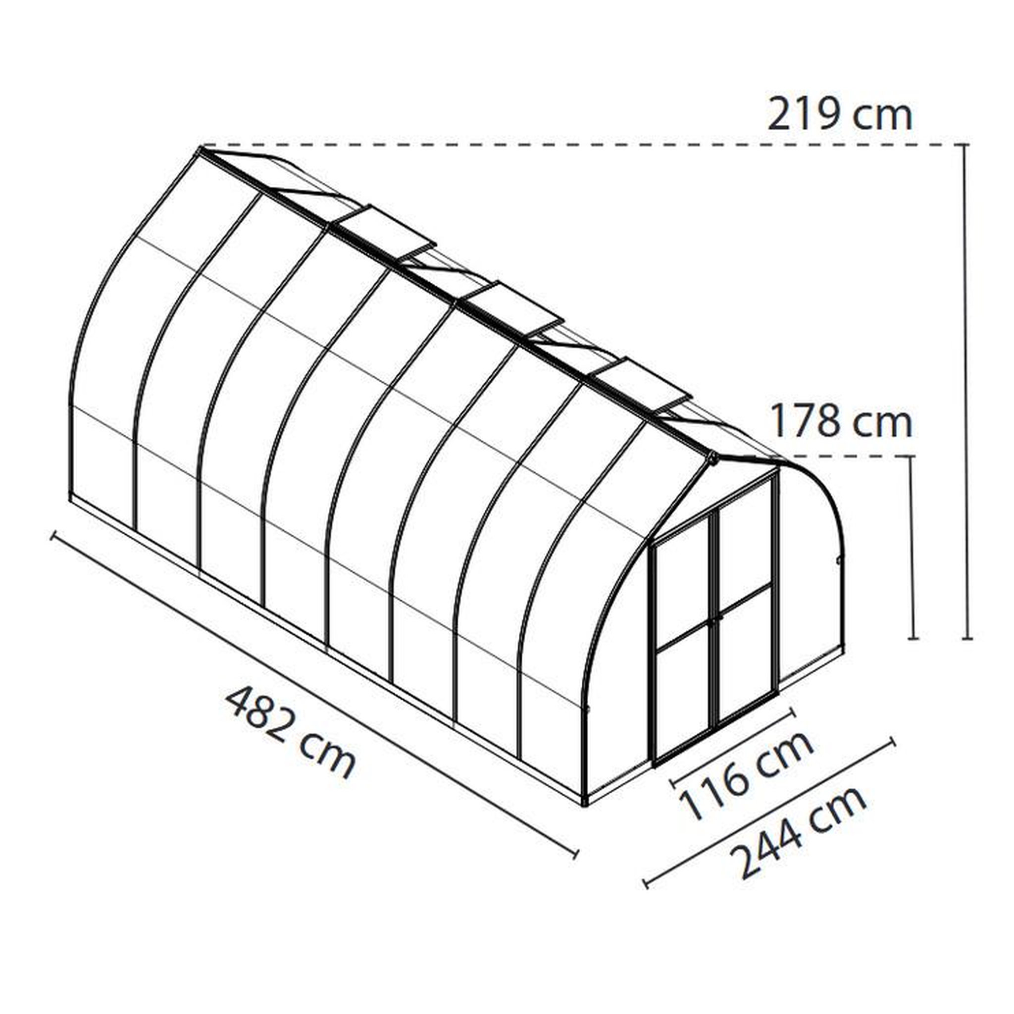 Voir la diapositive 2 : Palram Serre de jardin 11.4m² argent - 703731