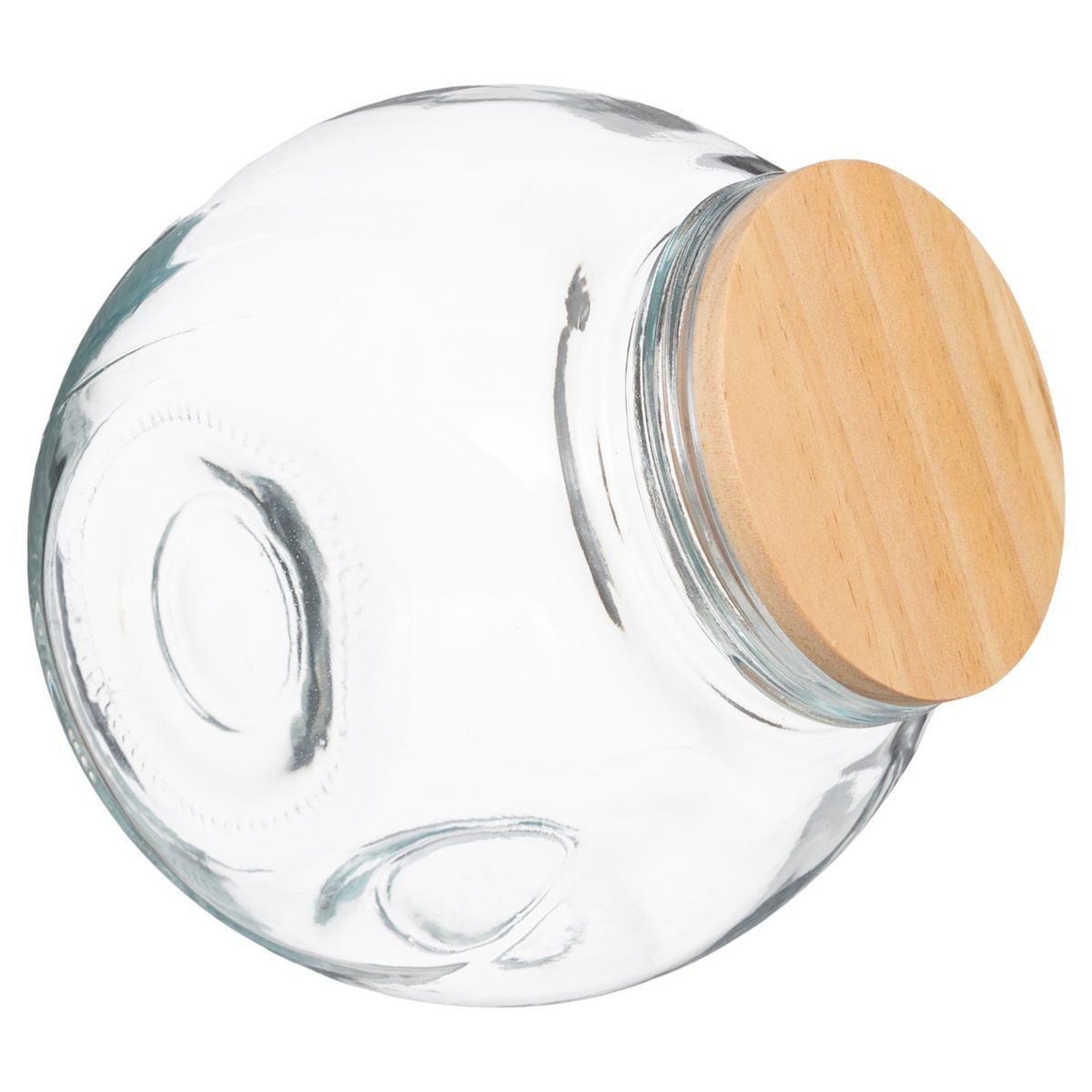 FIVE Bocal à bonbons en verre  bois  2,1l transparent