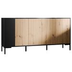 BEST MOBILIER Cambridge - buffet bas - effet bois et noir - 150 cm. Coloris disponibles : Marron