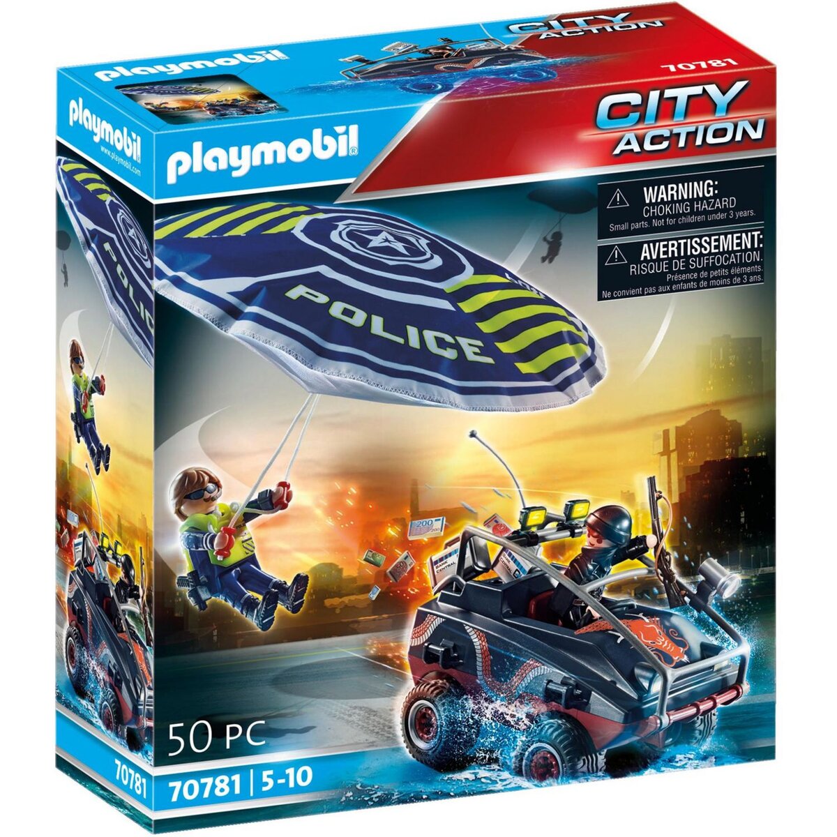 PLAYMOBIL 70781 - City Action Parachutiste quads bandits
