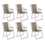 Voir la diapositive 1 : Cote detente Lot de 6 Chaises de Camping Pliantes  Grecia  74cm Taupe
