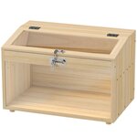 PAWHUT Cage à hamster rongeur en bois - toit ouvrant verrouillable, fenêtres acrylique - dim. 55 x 35 x 35 cm - MDF effet bois